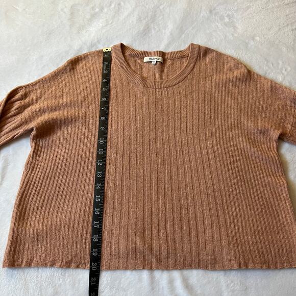 Madewell Crewneck Pullover Ribbed Sweater Size X-Small Relaxed Fit Girly Cozy - Picture 6 of 8